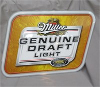 Miller Genuine Draft tin sign - approx W 30" H 22"