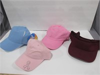 10 New Hats- Breast Cancer, Visors