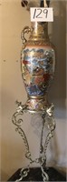 Decorative Glass Flower Vase / Brass Stand