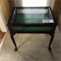 Wooden Table / Glass Display Cabinet
