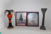 Candle Holders 12" & 8 x 10 wall Art