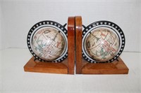 Wood Globe Bookends 3 x 6 x 5