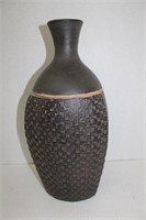 22" Terra Cotta Basket Weave Design Vase