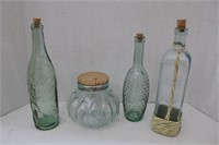 Glass Bottles & Jar with Corks7 to 13"