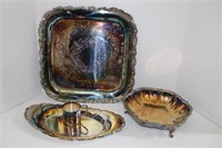 Reed & Barton Silver Plated Serving Trays & Cup