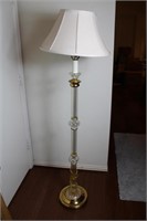 Glass & Brass Floor Lamp 64"