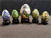 5 Cloisonne Eggs