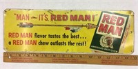 Vintage Red Man ChewTobacco Tin Sign Colorful