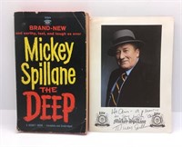Mickey Spillane Autograpged Photo & Book