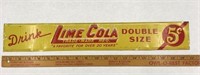 Vintage Lime-Cola Tin Sign Red & Yellow Colors