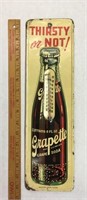 16" Vintage Grapette Soda Tin Sign/Themoter