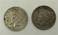 1922-P & 1924-P Peace Silver Dollars