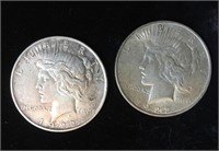 Lot 2 (2) 1922-P Peace Silver Dollars