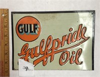 Gulfpride Tin Sign as is Trimmed /Cropped