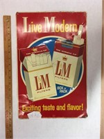 Vintage L&M Cigarettes Sign Nice Graphics & Colors