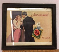 1933 Framed Lucky Strike Cigarettes Ad by Hayden-