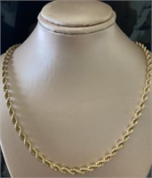 10kt Gold 22" Rope Chain