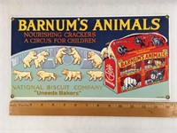 1990 Repro Barnum's Animal Crackers Porcelain Sign