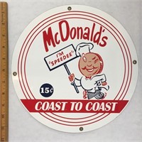 Reprouction  Porcelain McDonald's Sign Round
