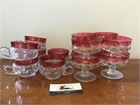 Cups and Sherbets Red Glassware