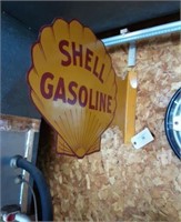 Two sided Shell sign, metal. New old stock.