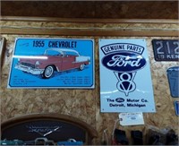 1955 Chevrolet and Ford Parts sign.
