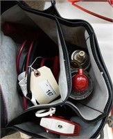 Car emergency kit. Jumpers, fire