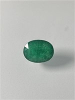 Certified 7.70 Cts Natural Oval Emerald