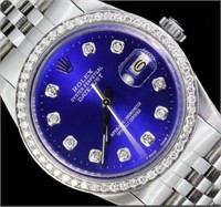 Rolex Men Datejust Diamond Luxury Watch