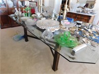 Glass Chinese Chippendale Henredon Table