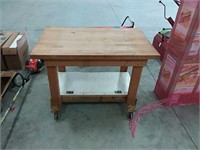 Homemade wooden shop table 25" x 42"
