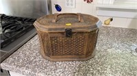 Plastic Sewing Basket With Sewing Supplies