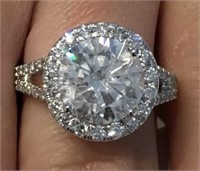 4.00 Ct Round Diamond Halo Engagement Ring