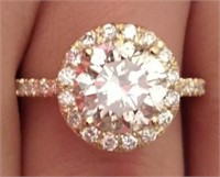 2.50 Cts Round Halo Engagement Ring