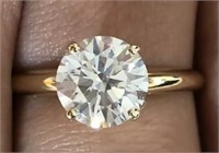 1.52 Cts Round Cut Diamond Solitaire Ring
