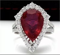 8.68 Cts Natural Ruby Diamond Ring