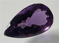 Certified 8.30 Cts Pear Cut Natural Amethyst