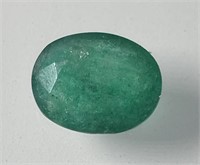 Certified 7.55 Cts Natural Oval Emerald