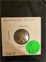1912 S LINCOLN CENT--F