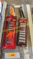 Socket sets, stud finder, wrench