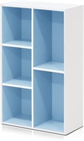 Furinno 5 Cube Reversible Shelf Light Blue & White