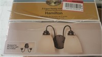 Hampton Bay 2 Light Vanity Lamp Black Finish