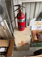 Vintage Red Cross Cabinet and Fire Extinguisher