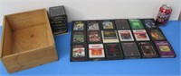Vintage Atari Games In Wood Box Case