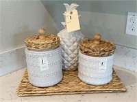 2PC CANISTERS & KITCHEN DECO