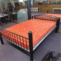 Metal Full Size Bed with Mattress