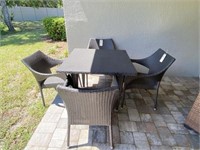 5PC WICKER PATIO TABLE W/ CHAIRS
