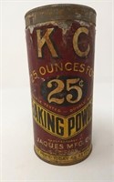 KC Baking Powder Tin, 3 1/2" x 6 1/2"