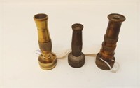 Lot of 3 - Brass Nozzles - Dunlap; USA; Italy