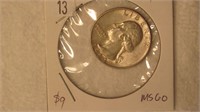 1964 Washington Silver Quarter - MS60